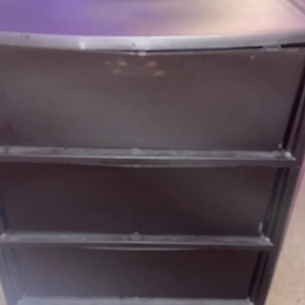 This is a three tower dresser it is used it is a little broken on the one side.